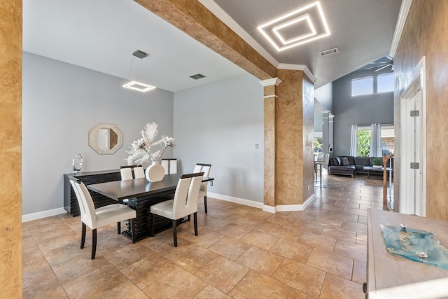 1000 Williams Way, Cedar Park, TX 78613 - dining area featuring baseboards and ornate columns