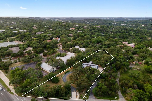 4904 Old Bee Caves Rd, Austin, TX 78746 - aerial view of property's location featuring property parcel outlined and a forest