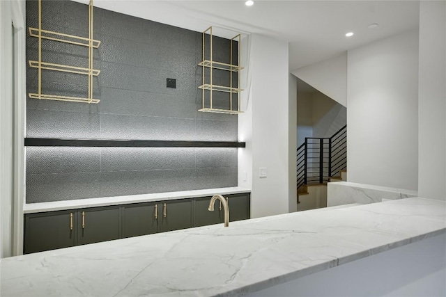5217 S Scout Island Cir, Austin, TX 78731 - kitchen with recessed lighting and light stone countertops