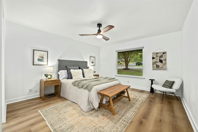 2114 Vanderbilt Ln, Austin, TX 78723 - bedroom featuring wood finished floors and a ceiling fan
