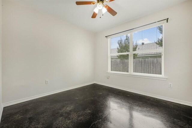 613 Broken Bow Dr, Round Rock, TX 78681 - spare room featuring finished concrete floors and ceiling fan
