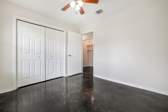 613 Broken Bow Dr, Round Rock, TX 78681 - unfurnished bedroom with a closet and a ceiling fan