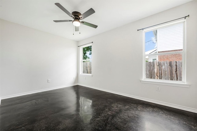 613 Broken Bow Dr, Round Rock, TX 78681 - empty room with finished concrete floors and ceiling fan