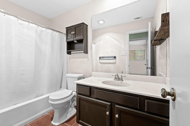 13402 Briar Hollow Dr, Austin, TX 78729 - bathroom featuring vanity, tile patterned floors, and shower / tub combo