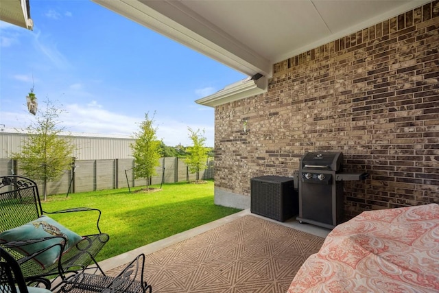 1113 Spring Gulch Ln, Georgetown, TX 78628 - fenced backyard featuring area for grilling and a patio area
