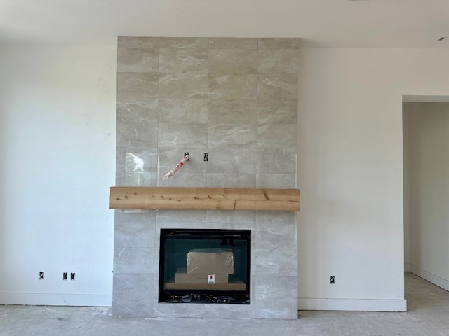 969 Tomichi Trl, Lakeway, TX 78738 - detailed view of unfinished concrete flooring and a fireplace