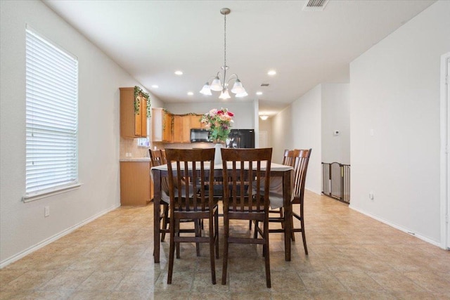 2025 Cliffbrake Way, Georgetown, TX 78626 - dining room featuring a chandelier and recessed lighting