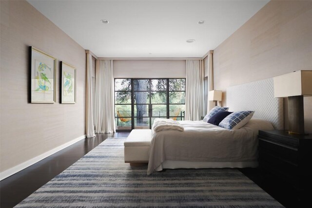 5301 Maryanna Dr, Austin, TX 78746 - bedroom with dark wood-style floors and recessed lighting