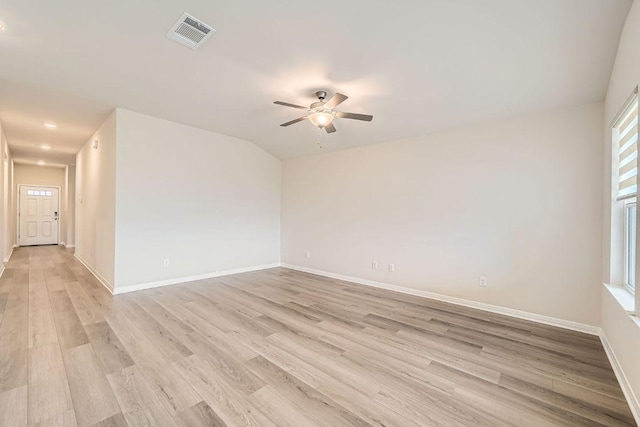 2871 Mill Run Bnd, Round Rock, TX 78665 - unfurnished room with ceiling fan and light wood-style flooring