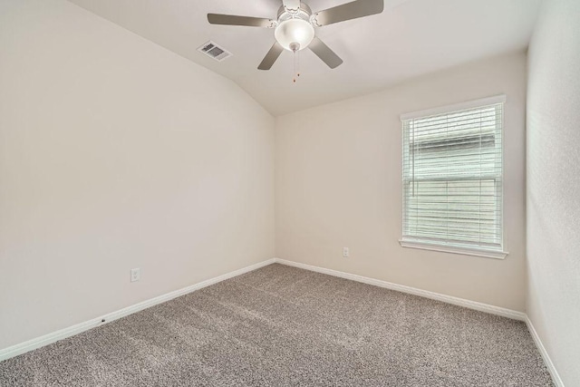2871 Mill Run Bnd, Round Rock, TX 78665 - carpeted spare room with a ceiling fan and lofted ceiling