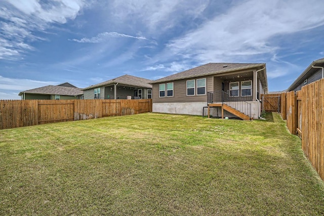 2871 Mill Run Bnd, Round Rock, TX 78665 - rear view of house featuring a fenced backyard and stairs