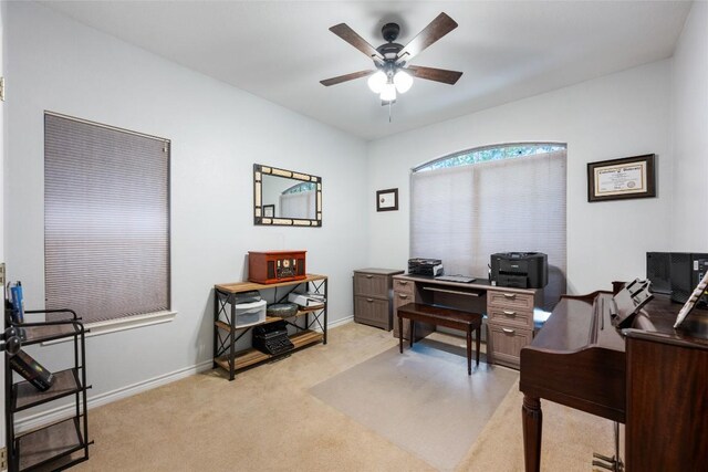 401 N Fox Xing, Burnet, TX 78611 - office with ceiling fan and light colored carpet