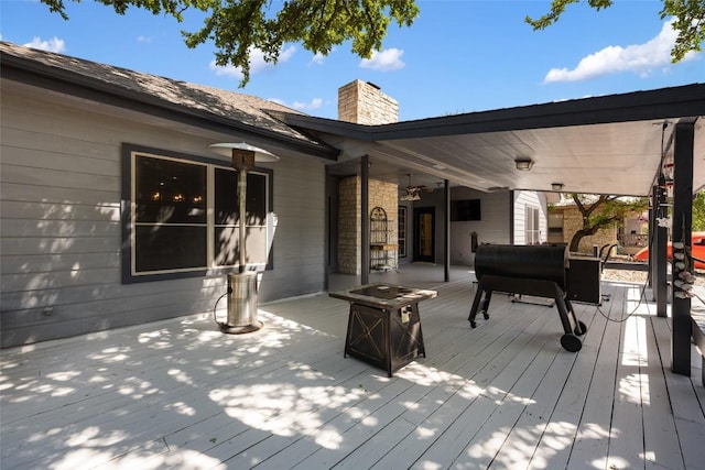 401 N Fox Xing, Burnet, TX 78611 - deck with an outdoor living space with a fire pit