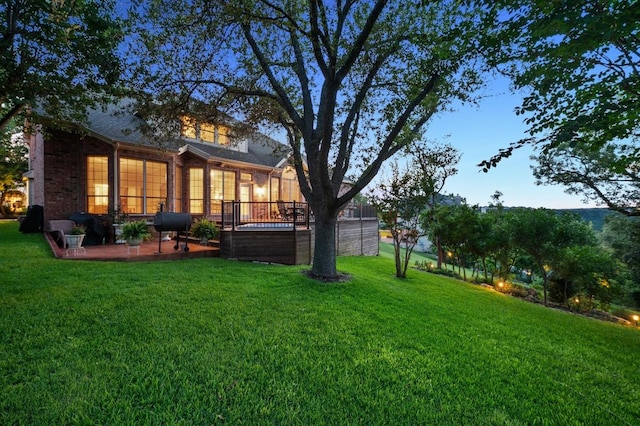 10008 Inshore Dr, Austin, TX 78730 - view of grassy yard featuring a patio and oil tank