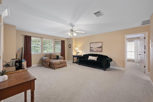 10008 Inshore Dr, Austin, TX 78730 - living area with a ceiling fan and carpet floors