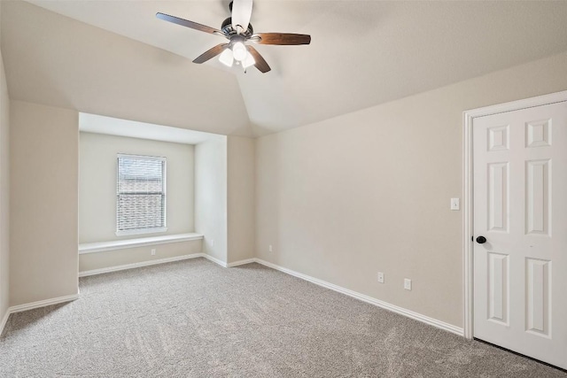 5505 Cypress Ranch Blvd, Spicewood, TX 78669 - unfurnished room with carpet flooring, a ceiling fan, and vaulted ceiling