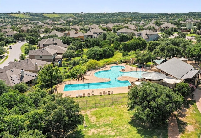 5505 Cypress Ranch Blvd, Spicewood, TX 78669 - aerial view of residential area with a pool