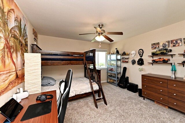 11600 Santa Elena Ln, Austin, TX 78717 - carpeted bedroom with a ceiling fan