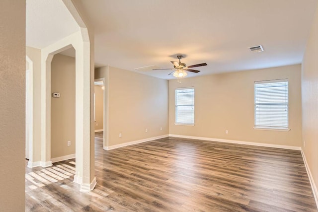 132 Hillhouse Ln, Manchaca, TX 78652 - unfurnished room with a ceiling fan and wood finished floors