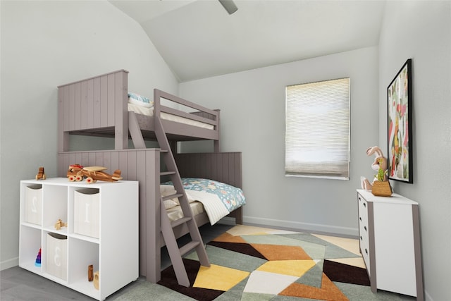 12221 Fairway Cv, Austin, TX 78732 - bedroom with vaulted ceiling and baseboards