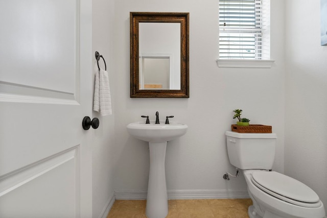 139 Merion Dr, Austin, TX 78737 - half bathroom with toilet and tile patterned floors