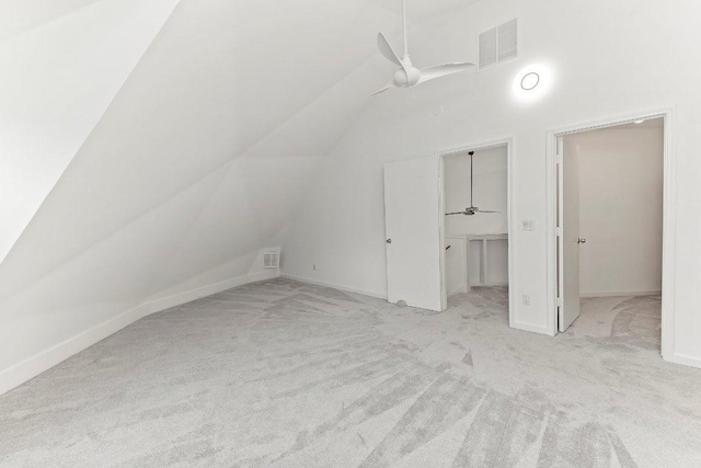 17226 Rocky Ridge Rd, Austin, TX 78734 - additional living space featuring carpet flooring, ceiling fan, and vaulted ceiling