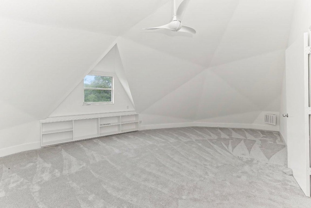17226 Rocky Ridge Rd, Austin, TX 78734 - additional living space featuring carpet floors, vaulted ceiling, and ceiling fan