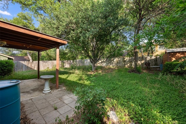 2329 Campden Dr, Austin, TX 78745 - fenced backyard with a patio