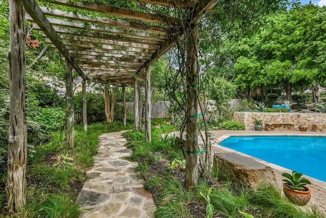 1208 Verdant Way, Austin, TX 78746 - view of pool featuring a pergola