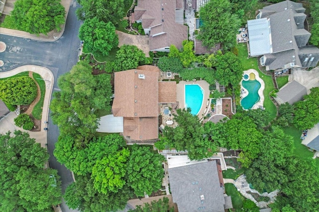 1208 Verdant Way, Austin, TX 78746 - aerial view of property and surrounding area with a pool
