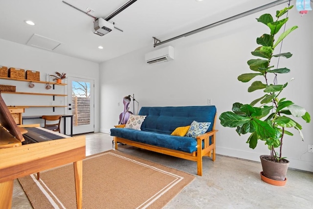 5006 Lott Ave Unit 2, Austin, TX 78721 - sitting room featuring an AC wall unit and recessed lighting