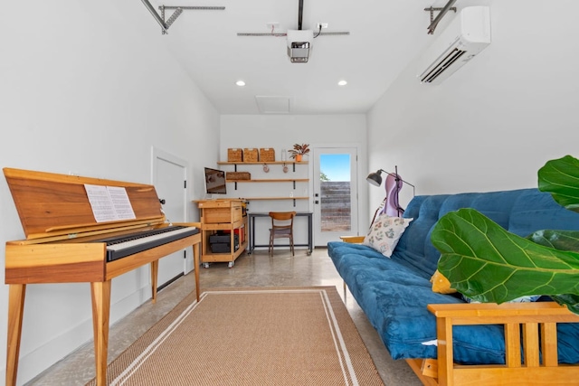 5006 Lott Ave Unit 2, Austin, TX 78721 - living area with a wall mounted air conditioner and recessed lighting