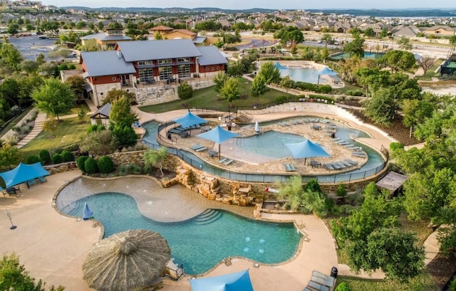 963 Tomichi Trl, Lakeway, TX 78738 - bird's eye view of a pool