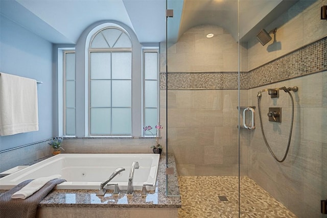 10908 Sans Souci Pl, Austin, TX 78759 - full bathroom with a whirlpool tub and a stall shower