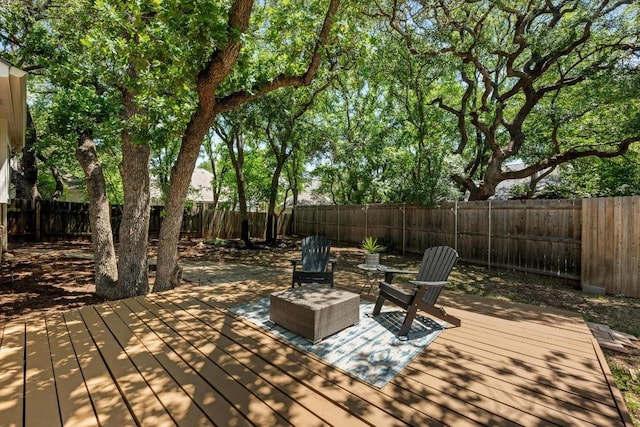 11305 Deputy Dr, Austin, TX 78748 - wooden terrace featuring a fenced backyard