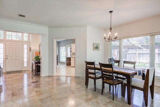 8500 E Potosi Cv, Austin, TX 78717 - dining space with a chandelier and crown molding