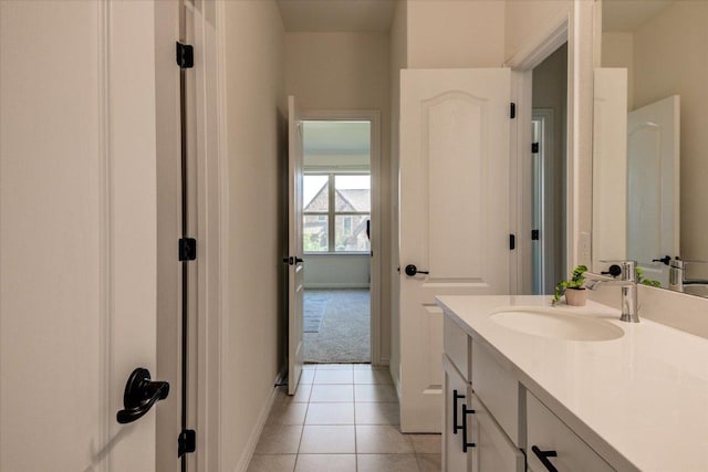 17816 Clairess Ln, Manor, TX 78653 - bathroom with vanity and tile patterned flooring