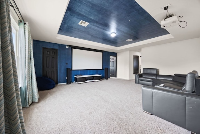 12000 Kincardine Way, Austin, TX 78754 - cinema featuring a raised ceiling and carpet floors