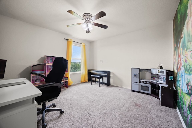 12000 Kincardine Way, Austin, TX 78754 - home office with carpet flooring and a ceiling fan