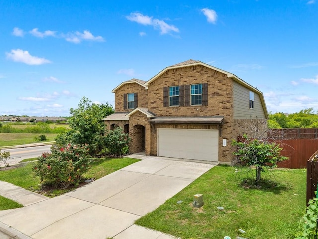 12000 Kincardine Way, Austin, TX 78754 - traditional-style home featuring brick siding, an attached garage, and concrete driveway