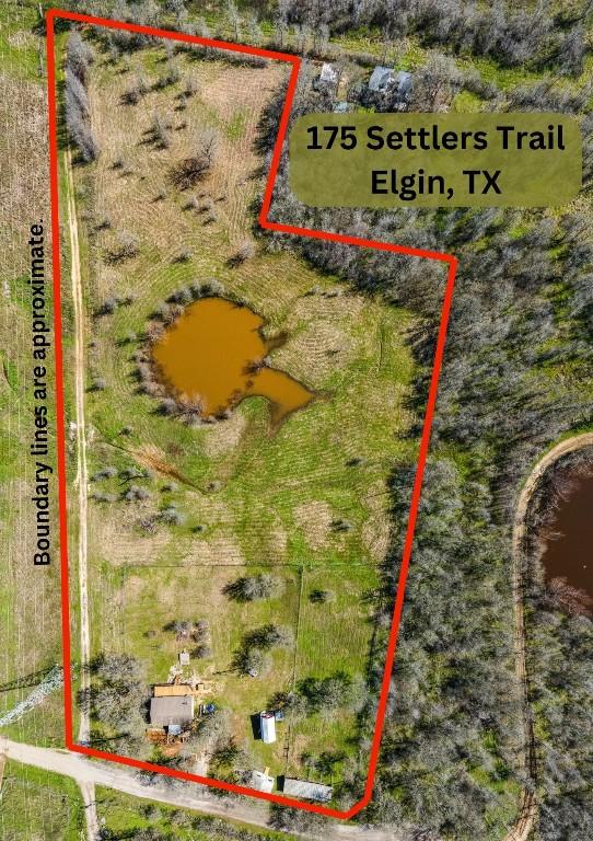 175 Settlers Trl, Elgin, TX 78621 - map / location with property boundaries highlighted
