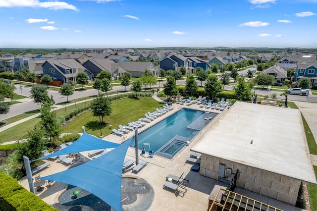 8713 Alderman Dr, Austin, TX 78747 - aerial view of residential area with a pool