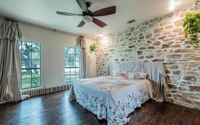 4204 Deer Tract St, Round Rock, TX 78681 - bedroom featuring dark wood-style flooring and a ceiling fan
