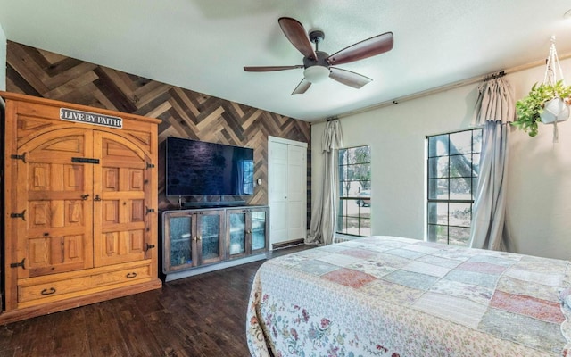 4204 Deer Tract St, Round Rock, TX 78681 - bedroom featuring dark wood-style flooring and ceiling fan