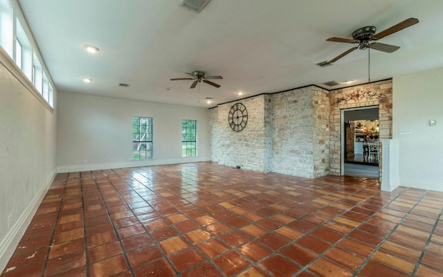 4204 Deer Tract St, Round Rock, TX 78681 - unfurnished room with ceiling fan, tile patterned floors, and recessed lighting