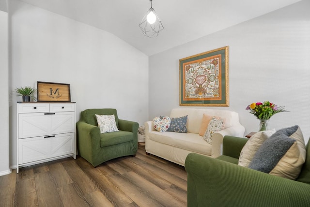 3713 Eagle Fledge Ter, Pflugerville, TX 78660 - living room with vaulted ceiling and dark wood finished floors