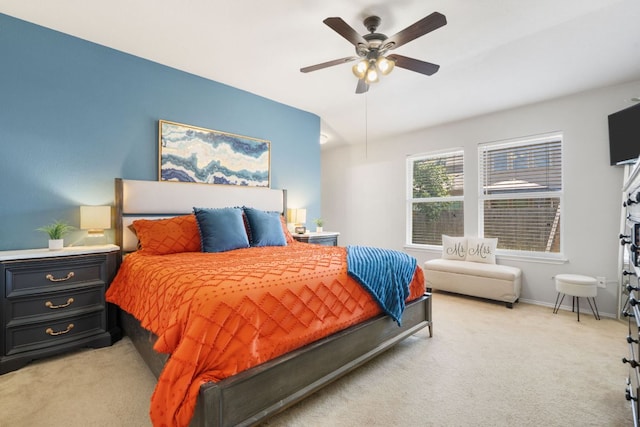 3713 Eagle Fledge Ter, Pflugerville, TX 78660 - bedroom with light carpet and ceiling fan