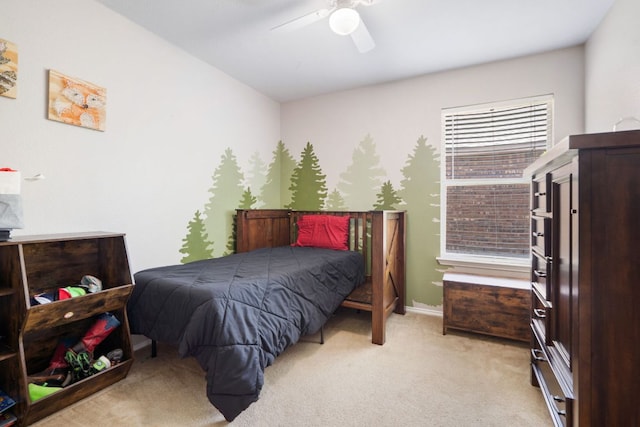 3713 Eagle Fledge Ter, Pflugerville, TX 78660 - bedroom featuring light carpet and a ceiling fan