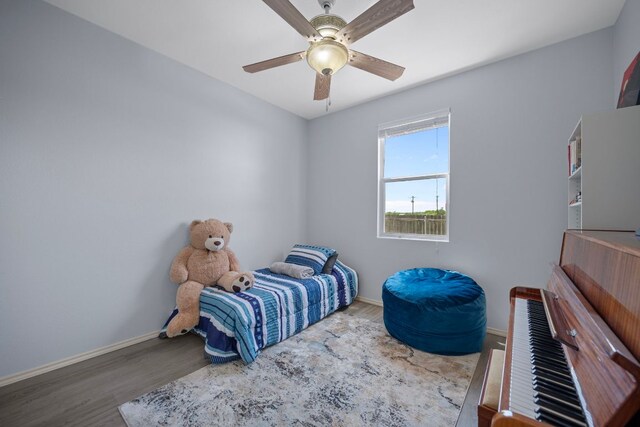 1913 Avante Dr, Cedar Park, TX 78613 - bedroom featuring wood finished floors and ceiling fan