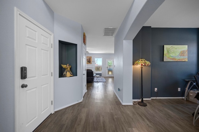 1913 Avante Dr, Cedar Park, TX 78613 - hallway featuring wood finished floors and baseboards